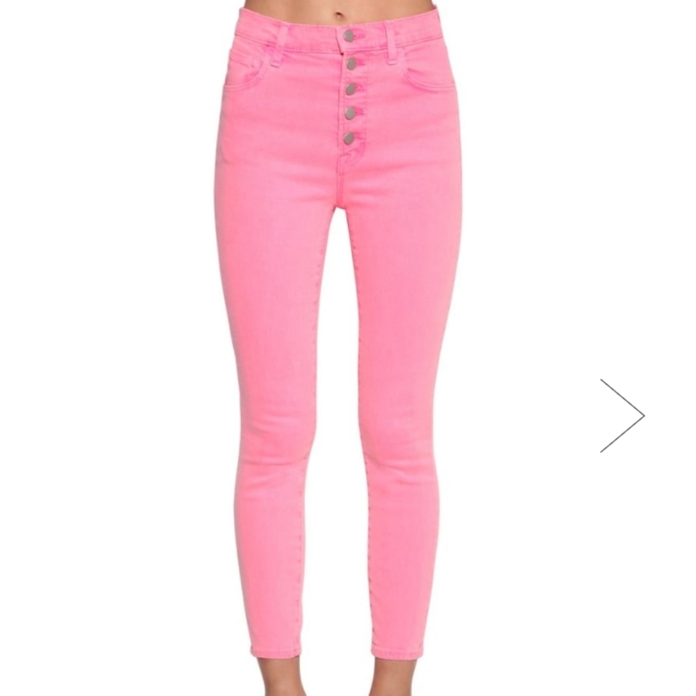 J Brand Lillie High Rise Crop Jeans Pink 28